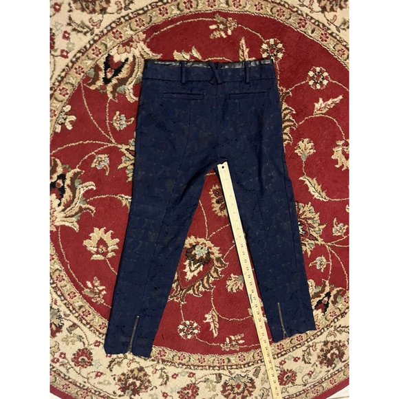 Anthropologie Cartonnier Pants Womens Blue Charlie Ankle Geometric Smooth Size 0 - Picture 7 of 8